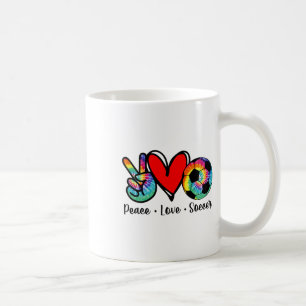 Caneca De Café Design Tie Dye Paz Amor Futebol Mulheres Meninas A
