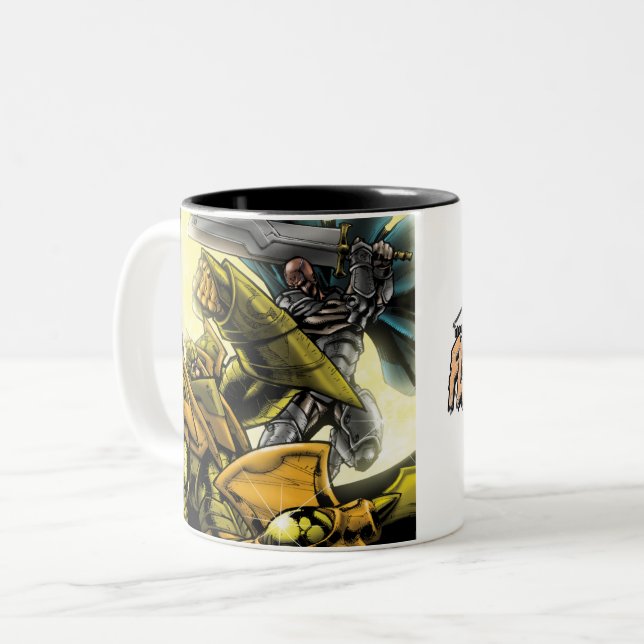 Caneca de café design V2, carne e aço (Frente Esquerda)