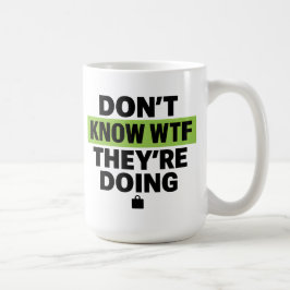 Caneca De Café Design Verde Brat – Não Sei WTF Estão Fazendo
