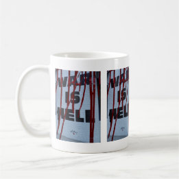 Caneca De Café Design Vermelho de Expressão Urbana War is Hell 