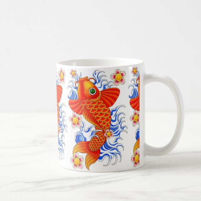 CANECA DE CAFÉ DESIGN VERMELHO DOS PEIXES DE KOI (Direita)