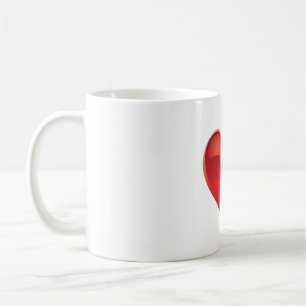 Caneca De Café Design vermelho simples 02 do coração