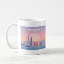 Caneca De Café Design Viagem de Hong Kong China Pastel