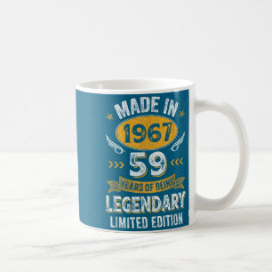 Caneca De Café Design Vintage 1967 59 Anos de Idade