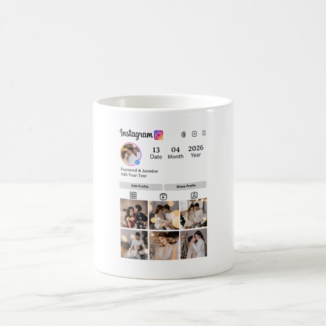 Caneca De Café Design Your Own 7 Photo Collage (Centro)