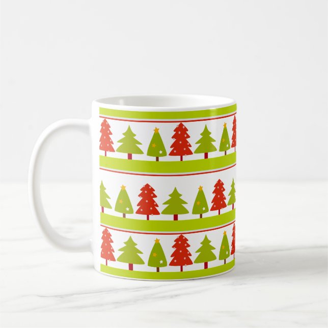 Caneca De Café Designs de árvores de Natal (Esquerda)
