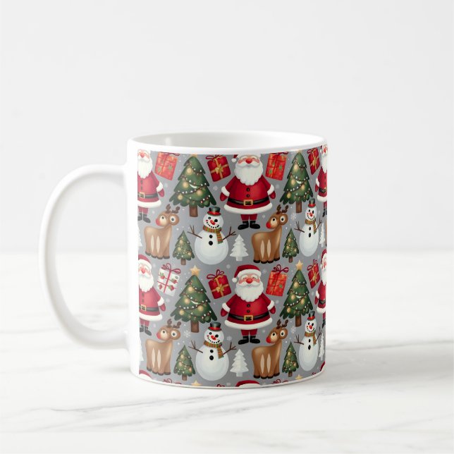 Caneca De Café Designs de padrões de férias alegres (Esquerda)