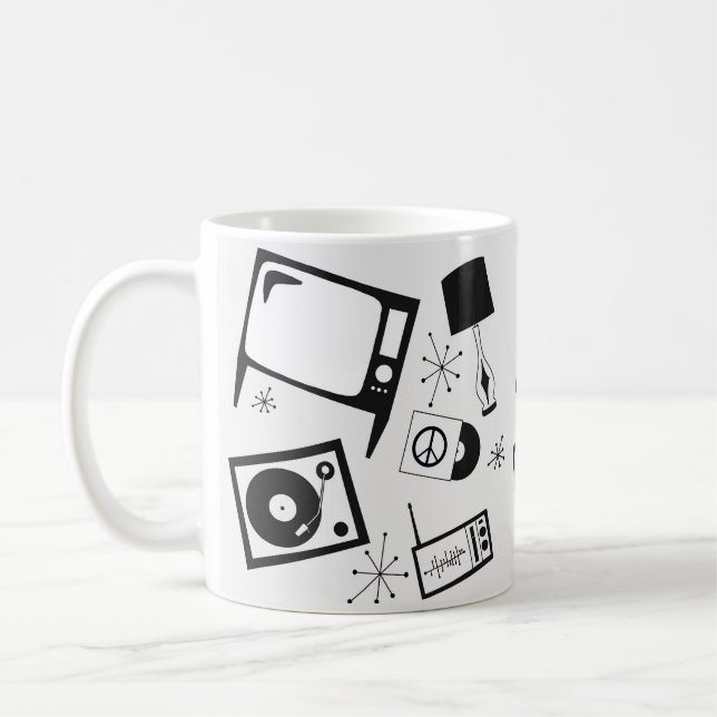Caneca De Café Designs para uso doméstico preto e branco (Esquerda)