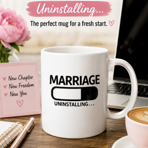 Caneca De Café Desinstalar Casamento Engraçado Humor de Divórci