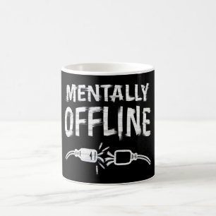 Caneca De Café Desligado Mentalmente – Citação Divertida do Humor