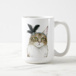 Caneca De Café Desligar Cat  Adorados Com Penas