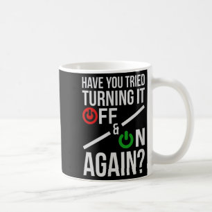 Caneca De Café Desligue e ligue _ Engraçado Ciência da Computação