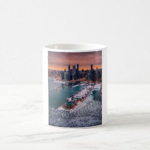 Caneca De Café Deslumbrante Vista Aérea de Inverno do Horizonte d