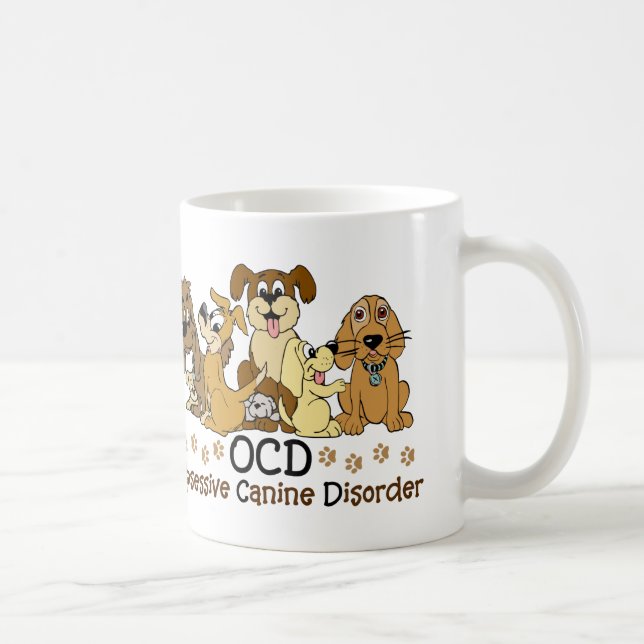 Caneca De Café Desordem canina obsessiva dos amantes do cão (Direita)