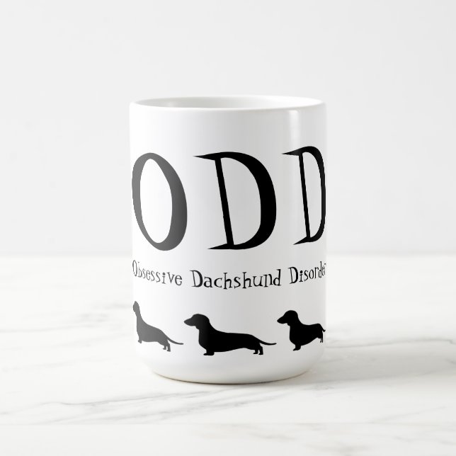 Caneca De Café Desordem obsessiva do Dachshund (Centro)