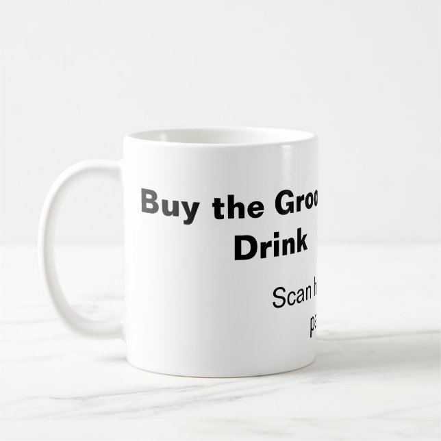 Caneca De Café despedida de solteiro QR scan para pagar uma bebid (Esquerda)