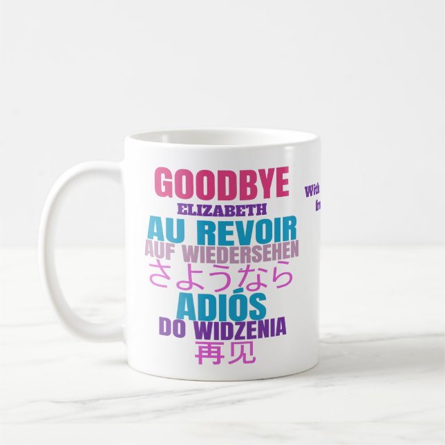 Caneca De Café Despedida Moderna Saindo (Esquerda)