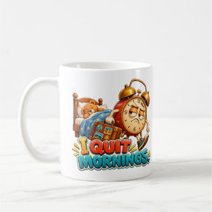 Caneca De Café Despertador Engraçado – Desisto das Manhãs