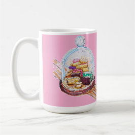 Caneca De Café Desserts Sob Cama De Vidro