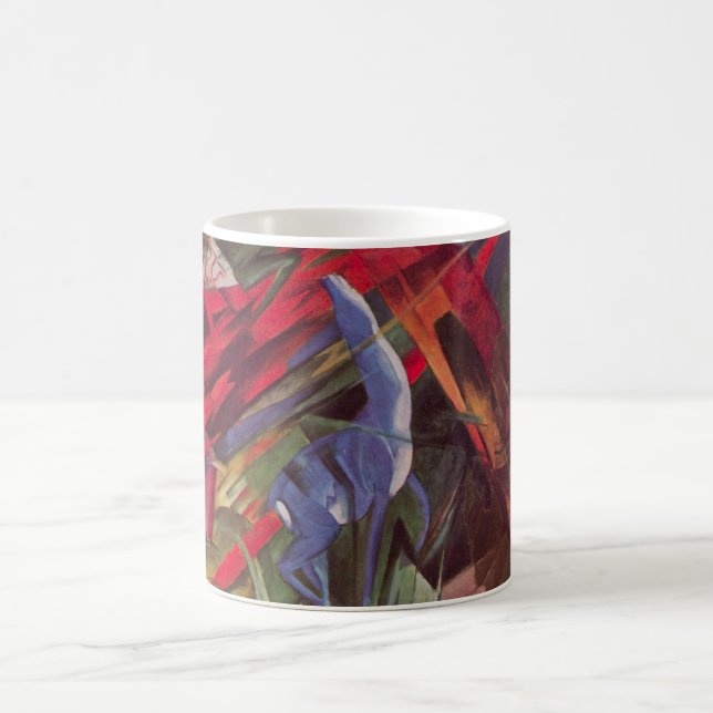 Caneca De Café Destinos Animais de Franz Marc, Arte Cubista Vinta (Centro)