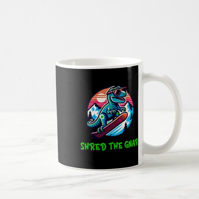 Caneca De Café Destruiu O Dinossauro T-rex W, Dinossauro Engraçad (Direita)