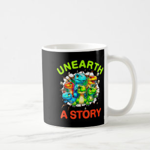 Caneca De Café Desvendar uma história dinossauro biblioteca verão