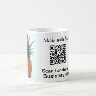 Caneca De Café Deta de negócios de código q r de comida de fruta