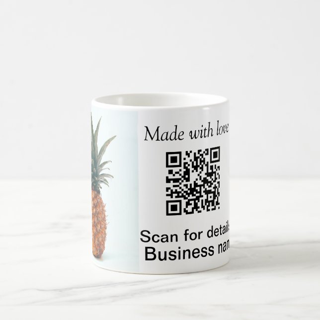 Caneca De Café Deta de negócios de código q r de comida de fruta  (Centro)