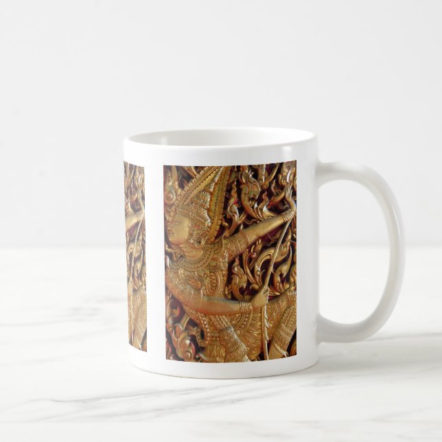 Caneca De Café Detalhe do Templo Budista Tailandês (Direita)