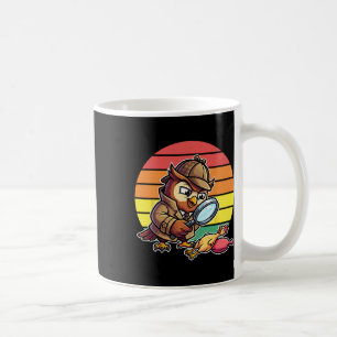 Caneca De Café Detetive Coruja Sábia Investiga Mistério de Frango