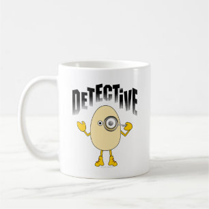 Caneca De Café Detetive Egghead Text