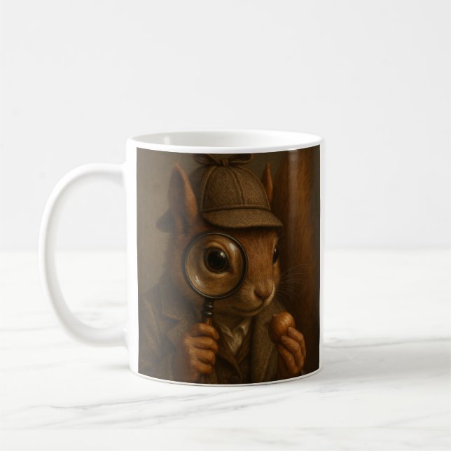 Caneca De Café Detetive Esquilo (Esquerda)