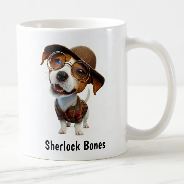Caneca De Café Detetive Jack Russell Terrier (Criador carregado)