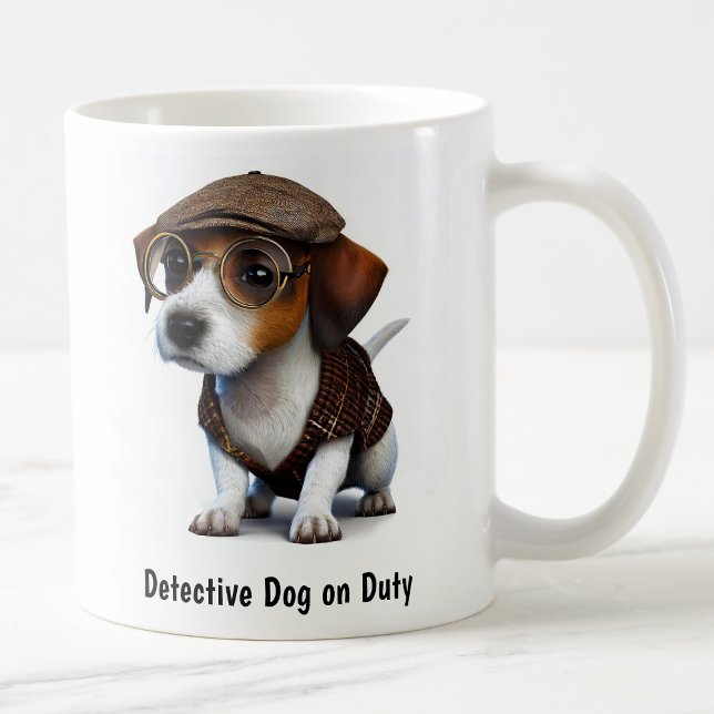 Caneca De Café Detetive Jack Russell Terrier (Criador carregado)