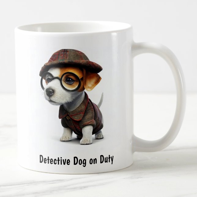 Caneca De Café Detetive Jack Russell Terrier (Criador carregado)