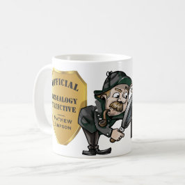Caneca De Café Detetive personalizado da árvore genealógica