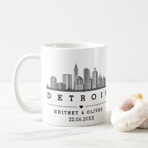 Caneca De Café DETROIT Horizonte – Favor de casamento personaliza