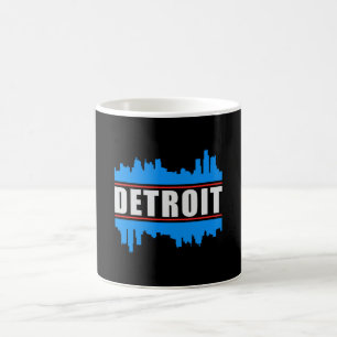 Caneca De Café Detroit USA City Cityscape Skyline Trip Funny Gift