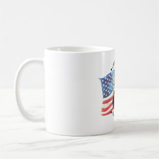Caneca De Café Deus Abençoe a América Com Bandeira/Águia/Fogos de