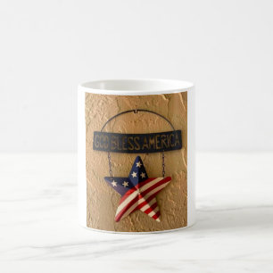 Caneca De Café Deus Abençoe a América Estrela Patriótica Sinal de