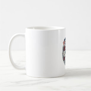 Caneca De Café Deus Abençoe a América Floral Patriótico Vintage
