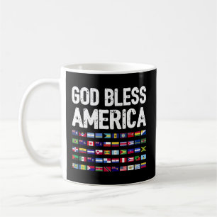 Caneca De Café Deus Abençoe a América Orgulho Latino Todos os Paí