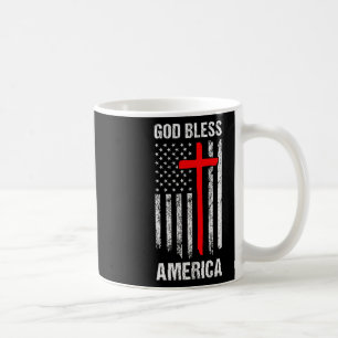 Caneca De Café Deus Abençoe a América Quatro De Julho Patriota Cr