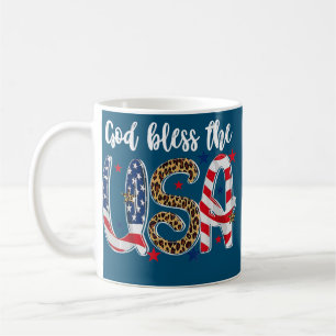 Caneca De Café Deus Abençoe a Bandeira Americana dos EUA Patrióti
