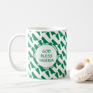 Caneca De Café Deus abençoe de Monograma Personalizado Patrióti