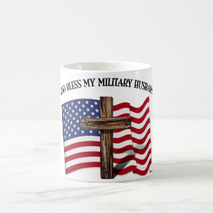 Caneca De Café DEUS ABENÇOE MEU MARIDO MILITAR cruz robusta bande