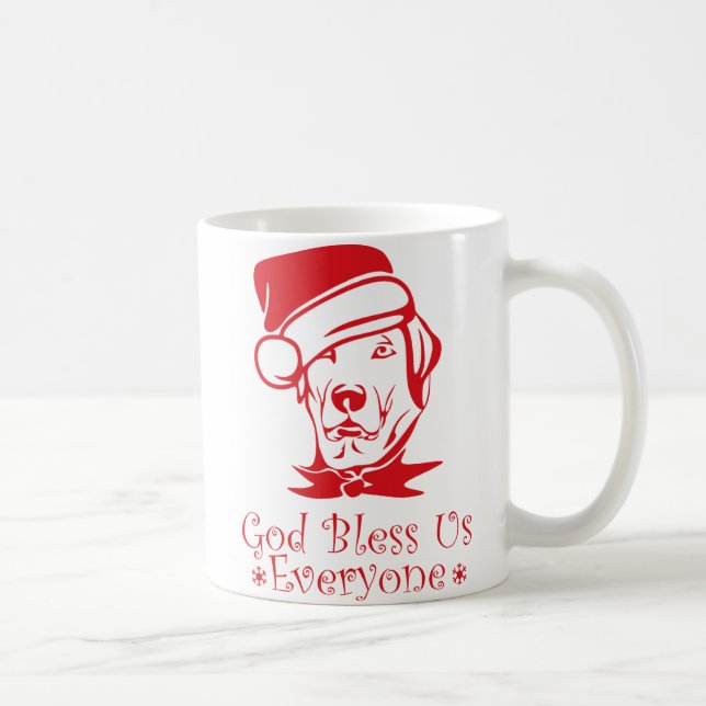 Caneca De Café Deus abençoe-nos Todos Cachorro Bonito (Direita)