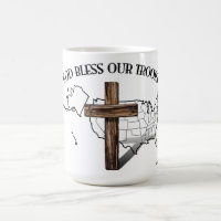 Deus Abençoe Nossas Tropas com cruz robusta & cont