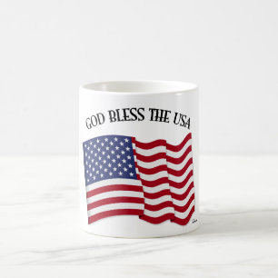 Caneca De Café DEUS ABENÇOE OS EUA com a bandeira dos EUA
