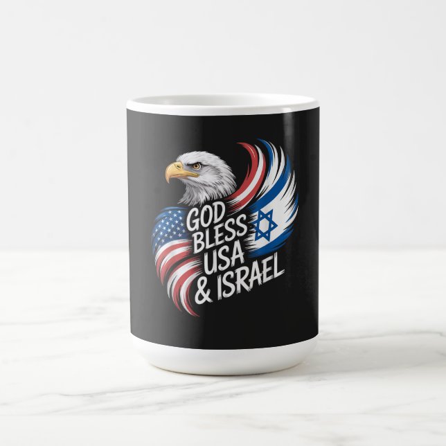 Caneca De Café Deus Abençoe os EUA Israel (Centro)